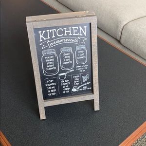 Kitchen Measurements Board with Chalkboard